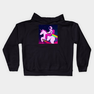 Astronaut Riding Unicorn Kids Hoodie